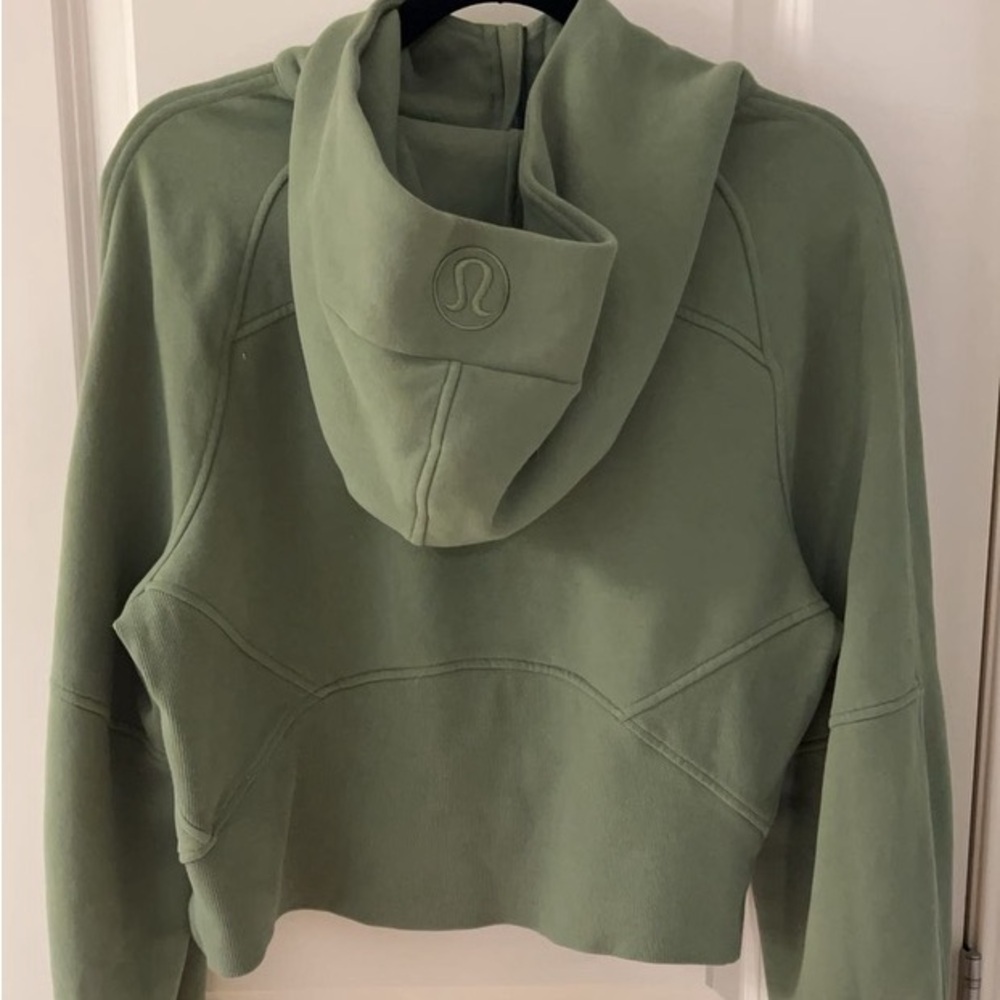 GREEN LULULEMON SCUBA OVERSIZED HALF ZIP UP HOODIE - Picture 2 of 2